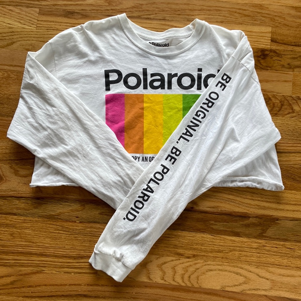 Cropped long sleeve; brand: Polaroid, size: XL, 100% cotton, lightly used